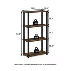 HOMLUX 4-Tier Multipurpose Storage Shelf, Open Bookcase with Durable Frame for Home
