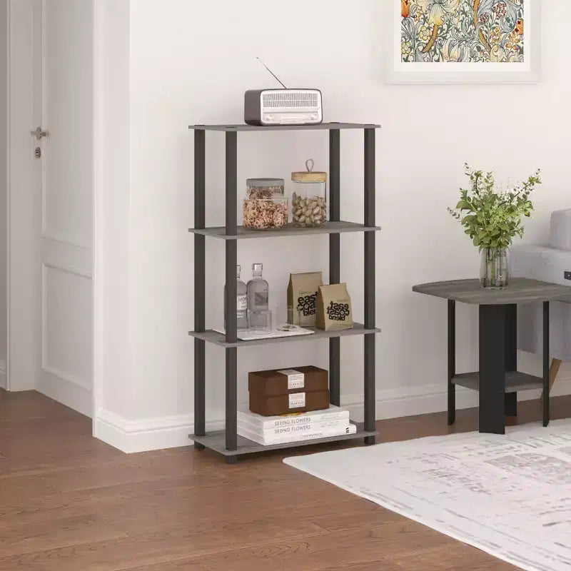 HOMLUX 4-Tier Multipurpose Storage Shelf, Open Bookcase with Durable Frame for Home