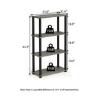 HOMLUX 4-Tier Multipurpose Storage Shelf, Open Bookcase with Durable Frame for Home