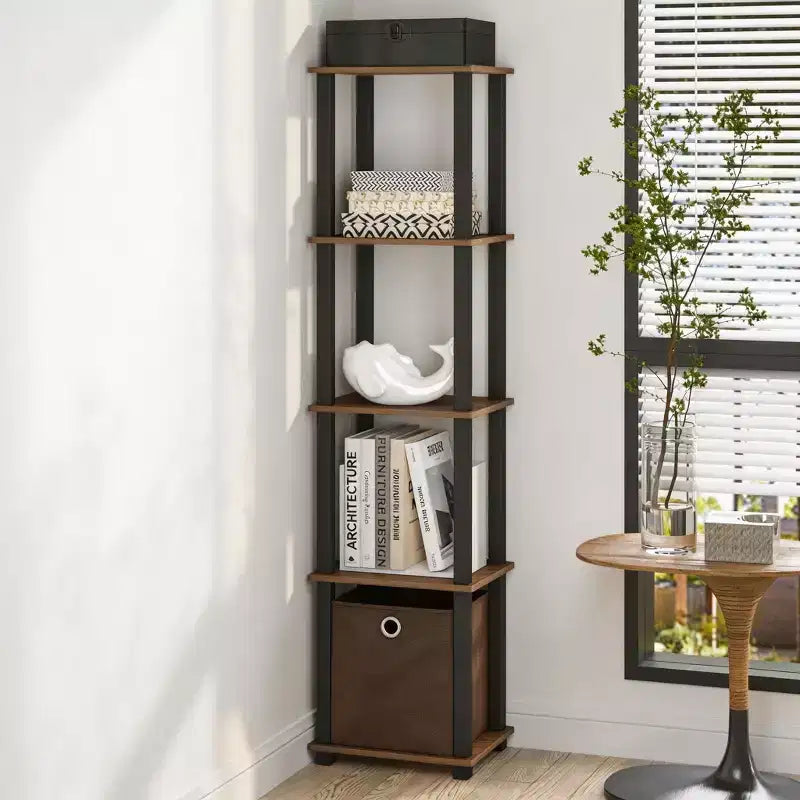 HOMLUX 5-Tier Multipurpose Storage Shelf with Fabric Bin, Multi-Level Organization