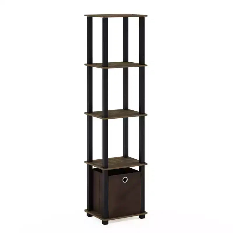 HOMLUX 5-Tier Multipurpose Storage Shelf with Fabric Bin, Multi-Level Organization