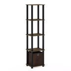 HOMLUX 5-Tier Multipurpose Storage Shelf with Fabric Bin, Multi-Level Organization