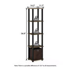 HOMLUX 5-Tier Multipurpose Storage Shelf with Fabric Bin, Multi-Level Organization