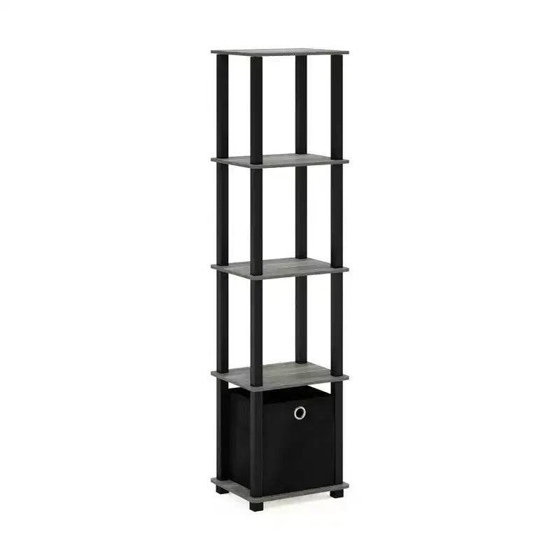HOMLUX 5-Tier Multipurpose Storage Shelf with Fabric Bin, Multi-Level Organization