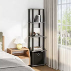 HOMLUX 5-Tier Multipurpose Storage Shelf with Fabric Bin, Multi-Level Organization