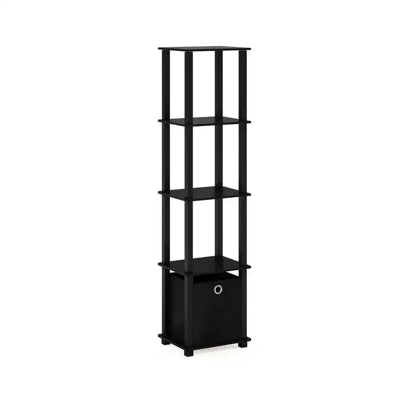 HOMLUX 5-Tier Multipurpose Storage Shelf with Fabric Bin, Multi-Level Organization