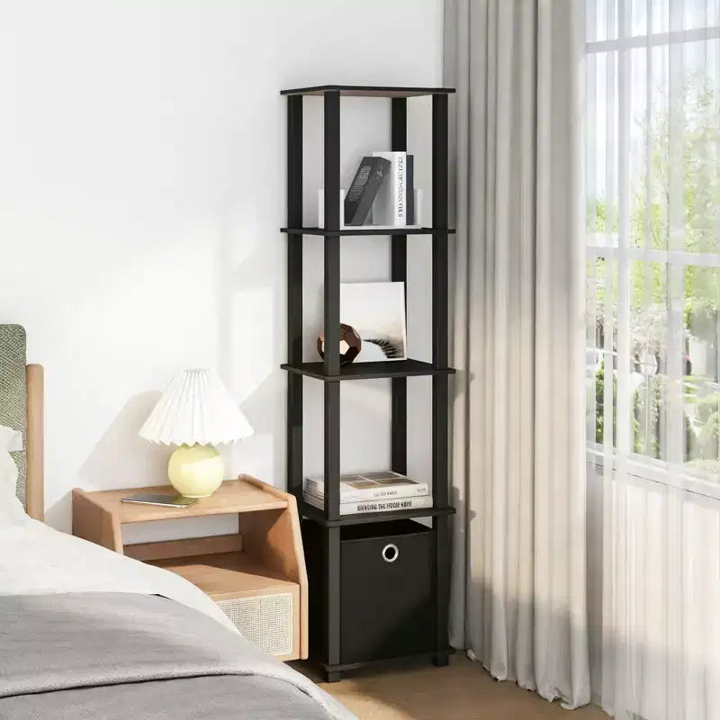 HOMLUX 5-Tier Multipurpose Storage Shelf with Fabric Bin, Multi-Level Organization