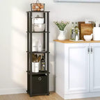 HOMLUX 5-Tier Multipurpose Storage Shelf with Fabric Bin, Multi-Level Organization