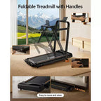3 in 1 Walking Pad Treadmill with 16% Incline, Folding Treadmill with Handle Bar, Portable Treadmills for Home Small, 220 Lbs Capacity