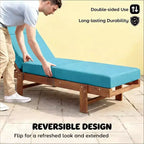 NAYSAYE Outdoor Lounge Chair Cushion Soft Chaise Cushion Non Slip Ties Reversible Patio Pool Sun Tanning Cushion, 72*20.9*3.9