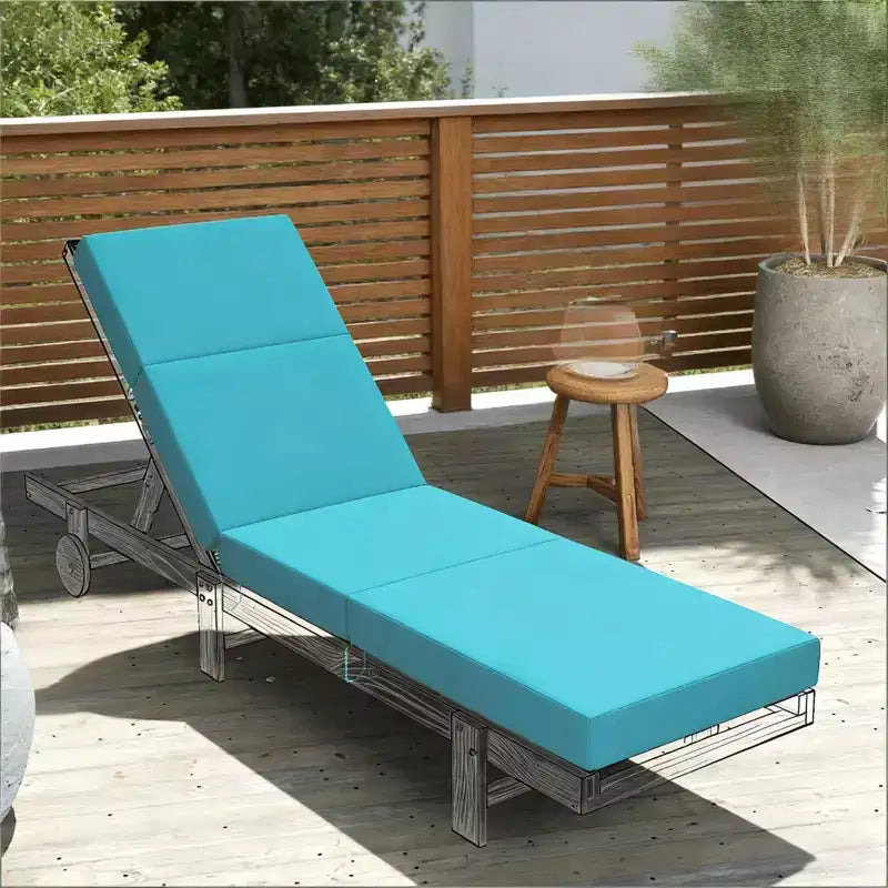 NAYSAYE Outdoor Lounge Chair Cushion Soft Chaise Cushion Non Slip Ties Reversible Patio Pool Sun Tanning Cushion, 72*20.9*3.9