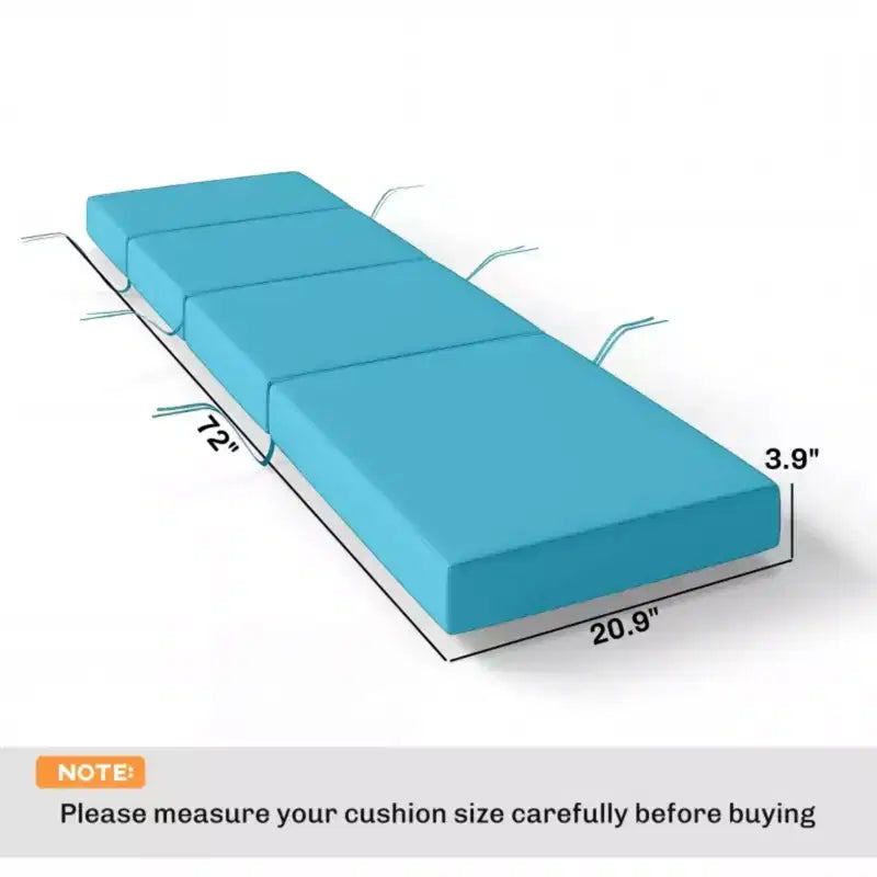 NAYSAYE Outdoor Lounge Chair Cushion Soft Chaise Cushion Non Slip Ties Reversible Patio Pool Sun Tanning Cushion, 72*20.9*3.9