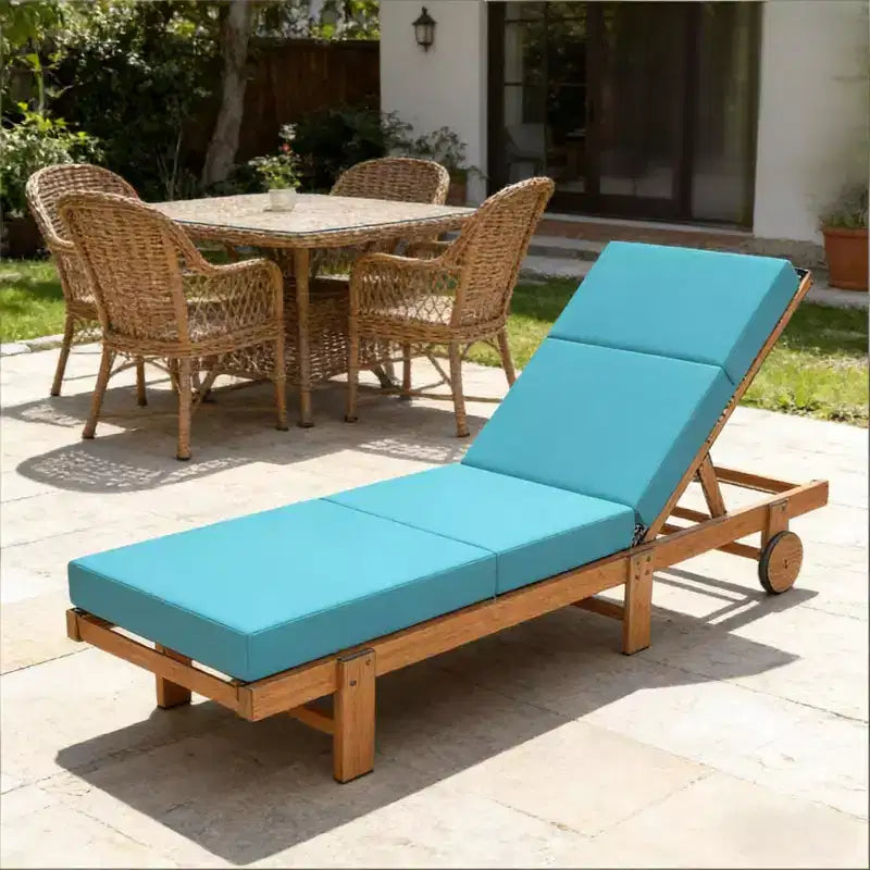 NAYSAYE Outdoor Lounge Chair Cushion Soft Chaise Cushion Non Slip Ties Reversible Patio Pool Sun Tanning Cushion, 72*20.9*3.9