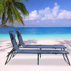 NAYSAYE Folding Chaise Lounge Chair 2 Pack Adjustable Reclining Patio Pool Sun Tanning Chair Breathable Mesh for Beach Backyard
