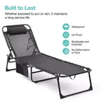 NAYSAYE Folding Chaise Lounge Chair 2 Pack Adjustable Reclining Patio Pool Sun Tanning Chair Breathable Mesh for Beach Backyard