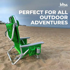 Bliss Hammocks Folding Beach Chair Recliner with Detachable Cooler