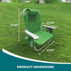 Bliss Hammocks Folding Beach Chair Recliner with Detachable Cooler