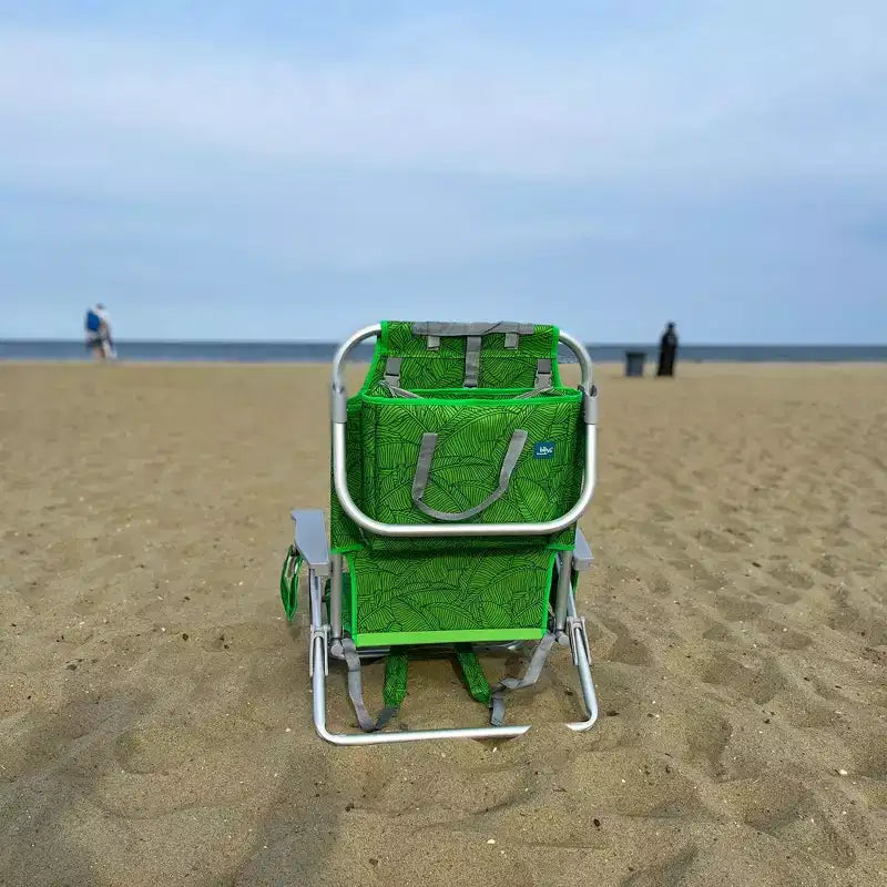 Bliss Hammocks Folding Beach Chair Recliner with Detachable Cooler