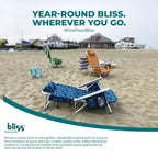 Bliss Hammocks Folding Beach Chair Recliner with Detachable Cooler