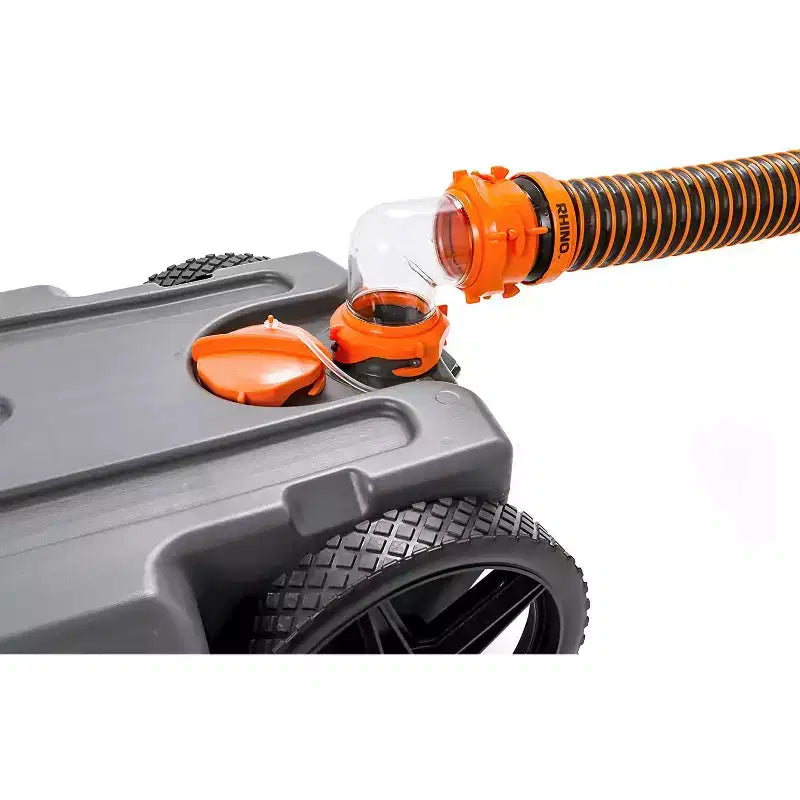 Camco 39007 Rhino Portable 36 Gallon RV Waste Holding Tank Kit with Steerable Wheels, Hose, and Other Accessories