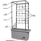 Hydrofarm GCTR 10 Gal Tomato Garden Planting System & 4' Trellis Tower on Wheels