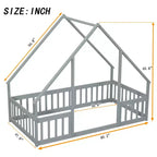 MAYEERTY Queen Bed Frame No Box Spring Needed Solid Pine Wood Noise-Free Design
