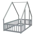MAYEERTY Queen Bed Frame No Box Spring Needed Solid Pine Wood Noise-Free Design