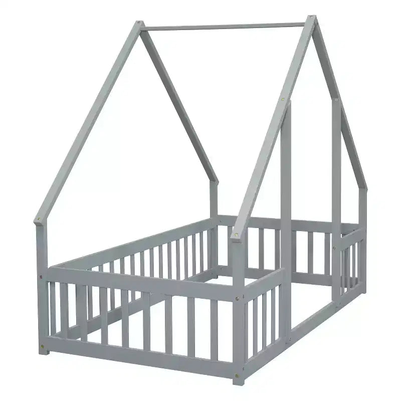 MAYEERTY Queen Bed Frame No Box Spring Needed Solid Pine Wood Noise-Free Design