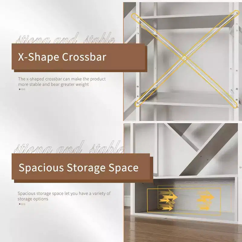 Triple 6 Tier Bookshelf, Large Bookcase Industrial Bookshelf with 24 Open Display Shelves, Industrial Tree Bookshelf, Wooden Tall Standing Bookshelf