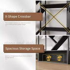Triple 6 Tier Bookshelf, Large Bookcase Industrial Bookshelf with 24 Open Display Shelves, Industrial Tree Bookshelf, Wooden Tall Standing Bookshelf