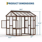 6x8 FT Wooden Greenhouse for Outdoor,Heavy Duty Green House Kit with Ventilated Window and Lockable Door,Walk-in Greenhouse for Backyard, Patio, Lawn