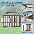 6x8 FT Wooden Greenhouse for Outdoor,Heavy Duty Green House Kit with Ventilated Window and Lockable Door,Walk-in Greenhouse for Backyard, Patio, Lawn