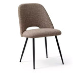 Set of 4 Modern Upholstered Dining Chairs, Armless Dining Room Chairs with Black Metal Legs, Comfortable Kitchen & Dining Side Chairs-Panipeachy