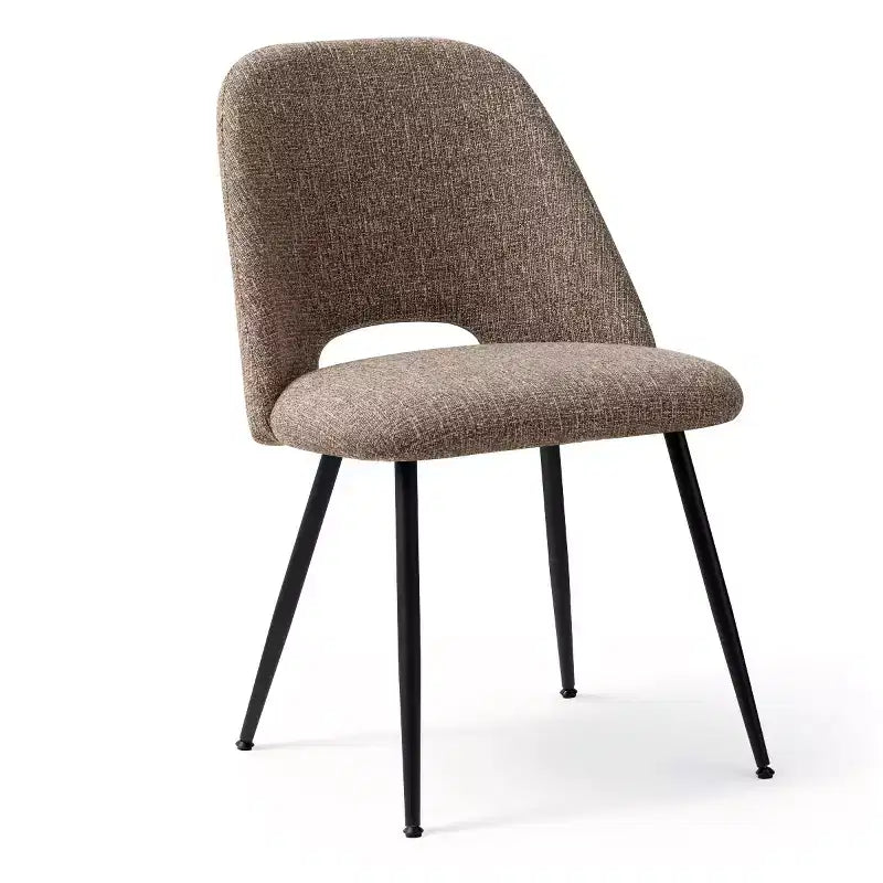 Set of 4 Modern Upholstered Dining Chairs, Armless Dining Room Chairs with Black Metal Legs, Comfortable Kitchen & Dining Side Chairs-Panipeachy