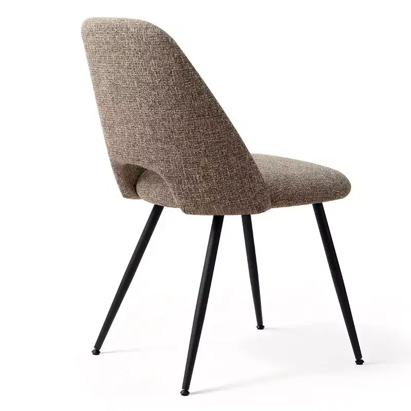 Set of 4 Modern Upholstered Dining Chairs, Armless Dining Room Chairs with Black Metal Legs, Comfortable Kitchen & Dining Side Chairs-Panipeachy