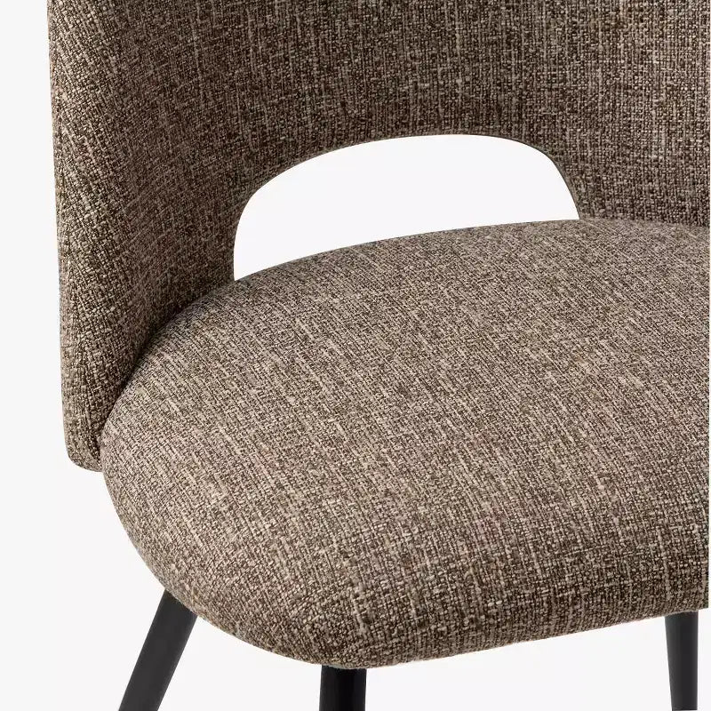 Set of 4 Modern Upholstered Dining Chairs, Armless Dining Room Chairs with Black Metal Legs, Comfortable Kitchen & Dining Side Chairs-Panipeachy