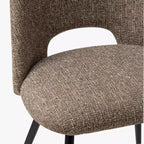Set of 4 Modern Upholstered Dining Chairs, Armless Dining Room Chairs with Black Metal Legs, Comfortable Kitchen & Dining Side Chairs-Panipeachy