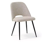 Set of 4 Modern Upholstered Dining Chairs, Armless Dining Room Chairs with Black Metal Legs, Comfortable Kitchen & Dining Side Chairs-Panipeachy
