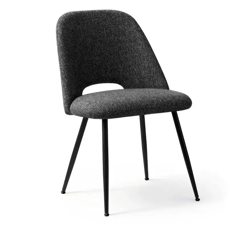 Set of 4 Modern Upholstered Dining Chairs, Armless Dining Room Chairs with Black Metal Legs, Comfortable Kitchen & Dining Side Chairs-Panipeachy