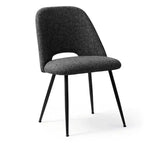 Set of 4 Modern Upholstered Dining Chairs, Armless Dining Room Chairs with Black Metal Legs, Comfortable Kitchen & Dining Side Chairs-Panipeachy