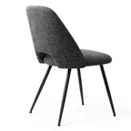 Set of 4 Modern Upholstered Dining Chairs, Armless Dining Room Chairs with Black Metal Legs, Comfortable Kitchen & Dining Side Chairs-Panipeachy