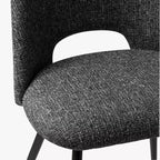 Set of 4 Modern Upholstered Dining Chairs, Armless Dining Room Chairs with Black Metal Legs, Comfortable Kitchen & Dining Side Chairs-Panipeachy
