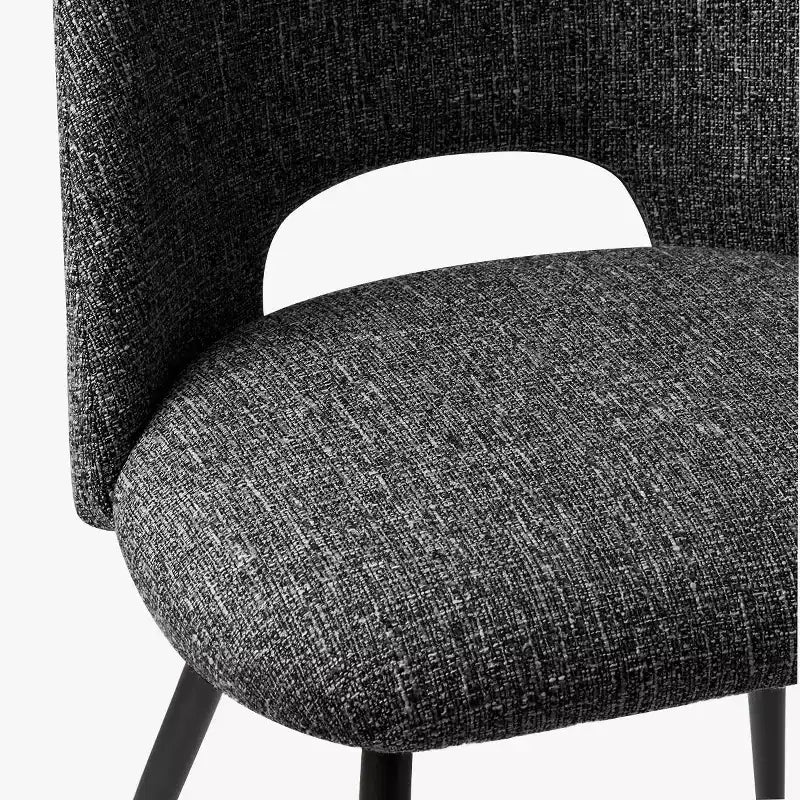 Set of 4 Modern Upholstered Dining Chairs, Armless Dining Room Chairs with Black Metal Legs, Comfortable Kitchen & Dining Side Chairs-Panipeachy