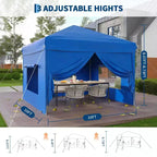 10x10FT Pop Up Canopy Tent with 4 Sidewalls, Heavy Duty Instant Outdoor Canopy, Waterproof & UV Protection