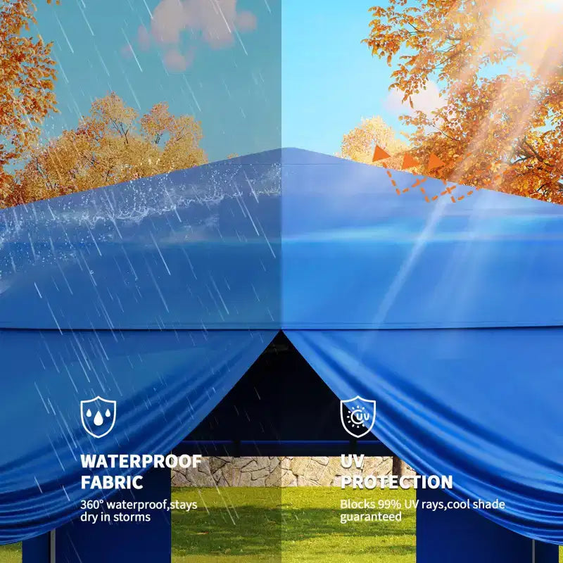 10x10FT Pop Up Canopy Tent with 4 Sidewalls, Heavy Duty Instant Outdoor Canopy, Waterproof & UV Protection