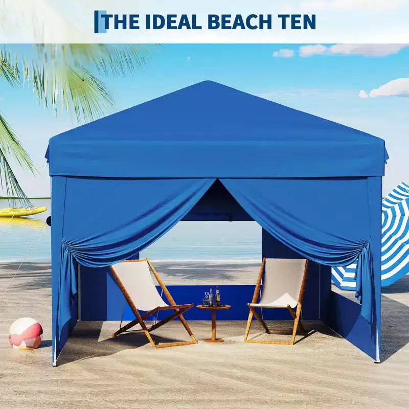 10x10FT Pop Up Canopy Tent with 4 Sidewalls, Heavy Duty Instant Outdoor Canopy, Waterproof & UV Protection