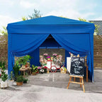 10x10FT Pop Up Canopy Tent with 4 Sidewalls, Heavy Duty Instant Outdoor Canopy, Waterproof & UV Protection