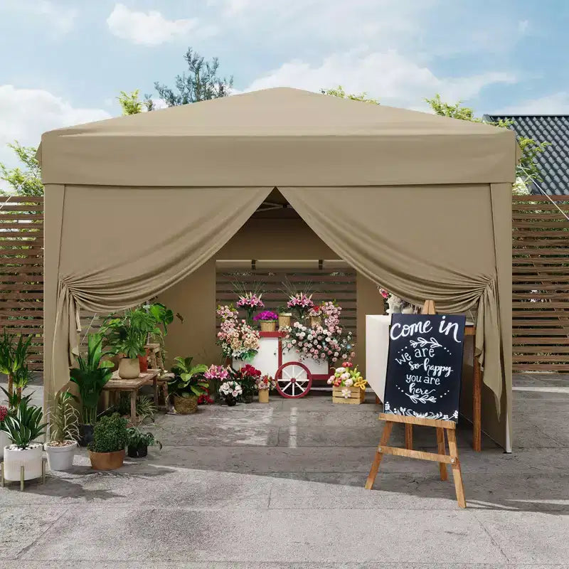 10x10FT Pop Up Canopy Tent with 4 Sidewalls, Heavy Duty Instant Outdoor Canopy, Waterproof & UV Protection