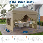 10x10FT Pop Up Canopy Tent with 4 Sidewalls, Heavy Duty Instant Outdoor Canopy, Waterproof & UV Protection