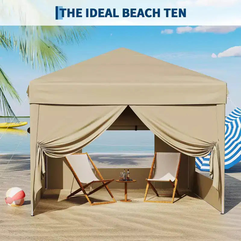 10x10FT Pop Up Canopy Tent with 4 Sidewalls, Heavy Duty Instant Outdoor Canopy, Waterproof & UV Protection